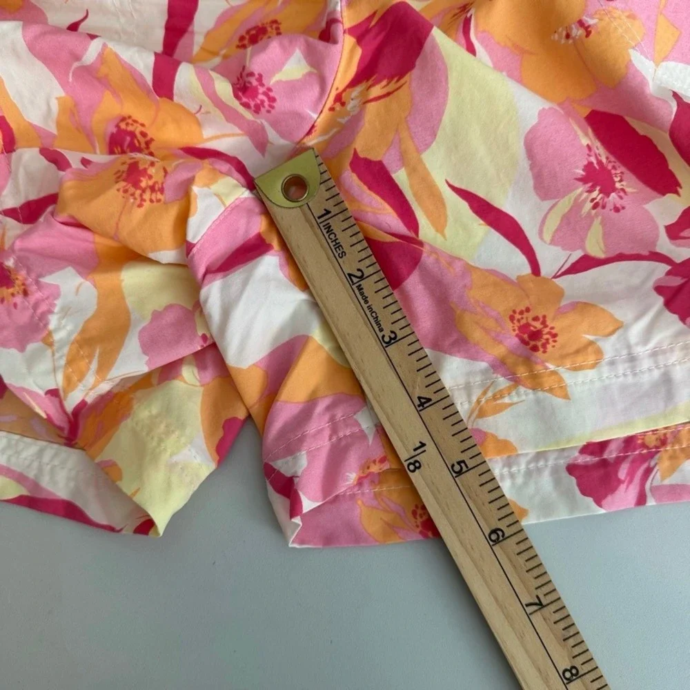 Columbia Womens Floral Shorts Pink Orange Tropical Outdoor Summer AL1418‎ Size M